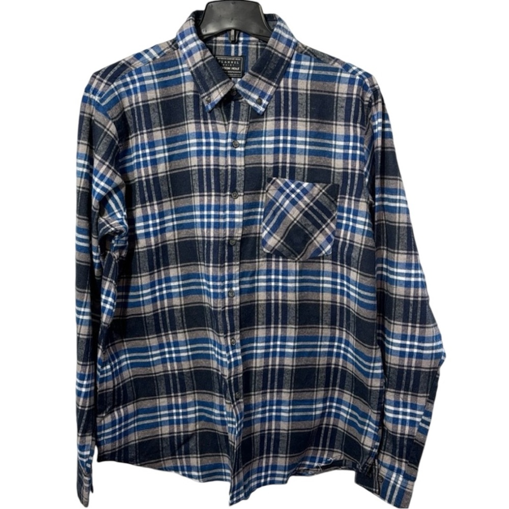 NWT‎ Men’s Jackson Hole Grey/Blue/White Flannel Shirt in Size L & XL
